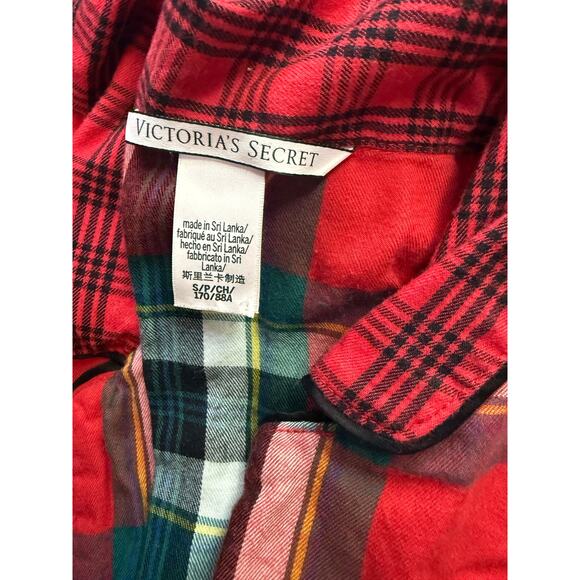 Victoria Secret Sleep Romper Plaid Red DREAM Small - Picture 9 of 10